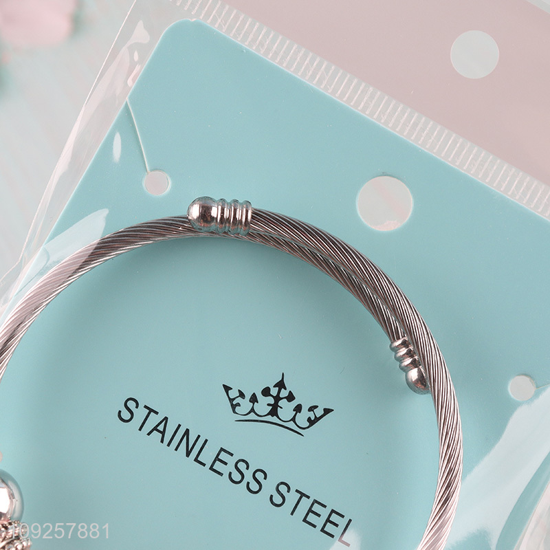 New Product Charm Bracelet Silver Plated Stainless Steel Charm Bracelet