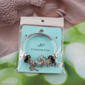 Online Wholesale Charm Bracelet Silver Bracelet Stainless Steel Bangle Bracelet