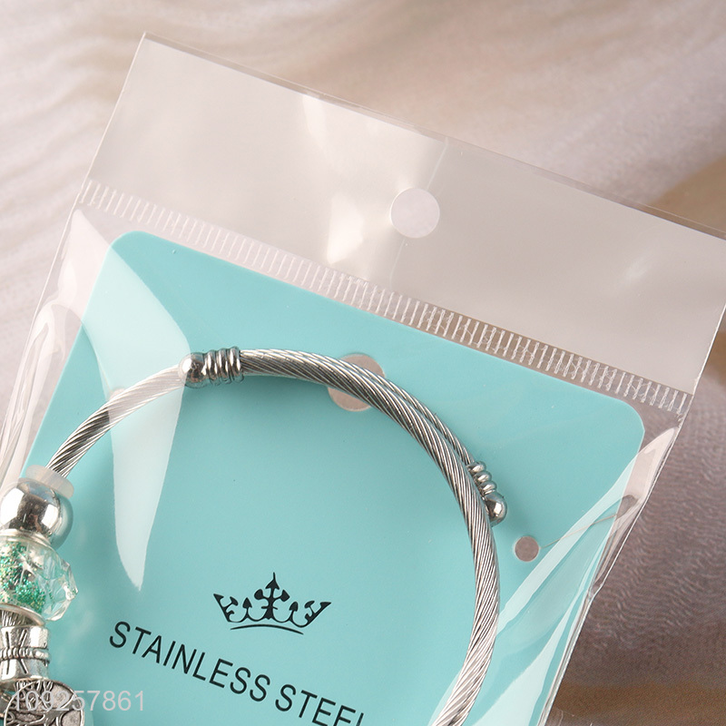 Hot Selling Stainless Steel Bangle Charm Bracelet Silver Charm Bracelet