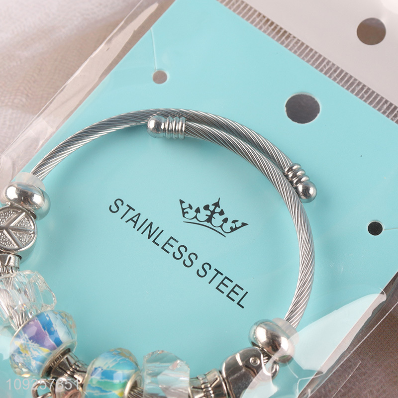 Good Quality Stainless Steel Silver Plated Charm Bracelet Fashion Jewelry