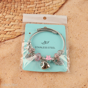 Factory Price Charm Bracelet Stainless Steel Bangle Fashion Charm Bracelet