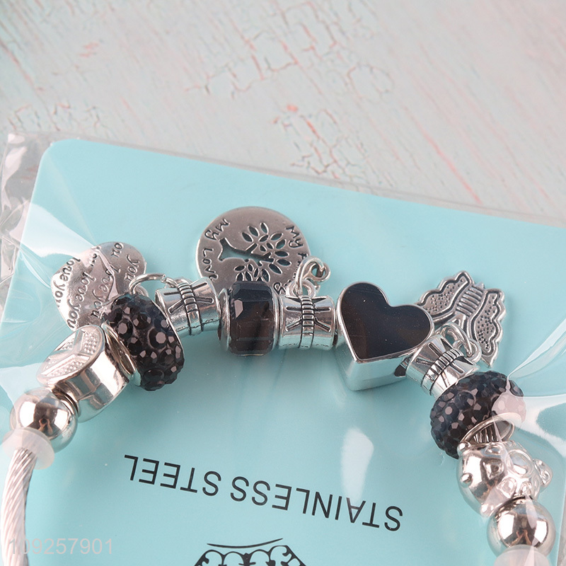 China Imports Charm Bracelet Stainless Steel Bangle Fashion Charm Bracelet