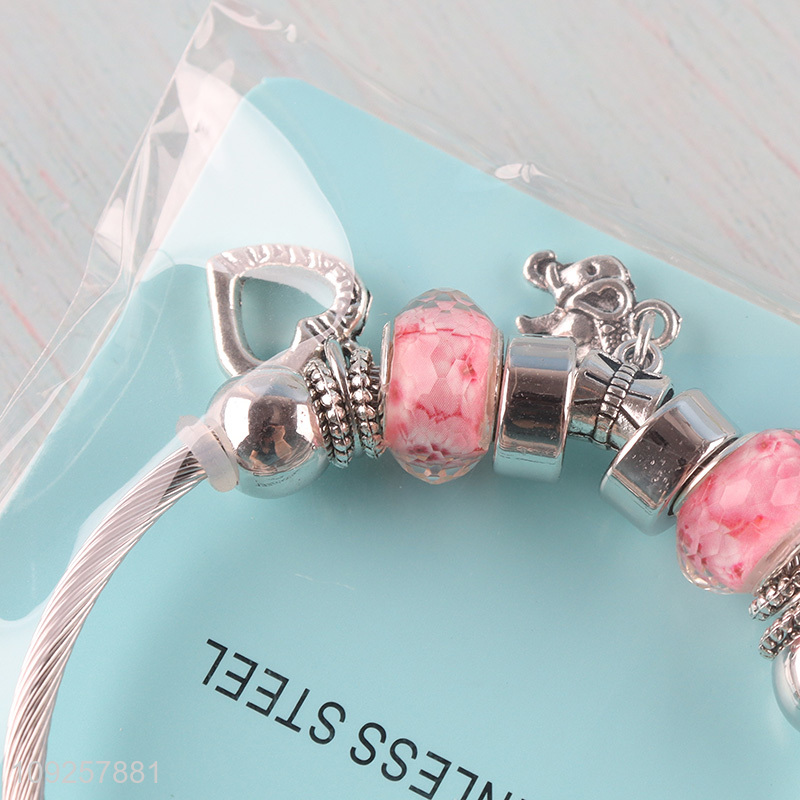 New Product Charm Bracelet Silver Plated Stainless Steel Charm Bracelet