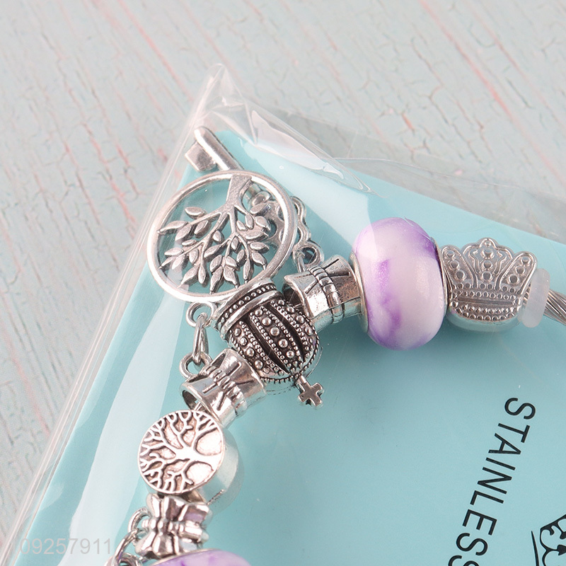 Factory Supply Charm Bracelet Fashion Jewelry for Girls Holiday Birthday Gifts