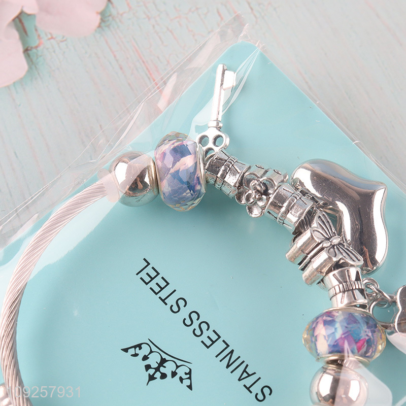 New Arrival Charm Bracelet Silver Bracelet Stainless Steel Bangle Bracelet