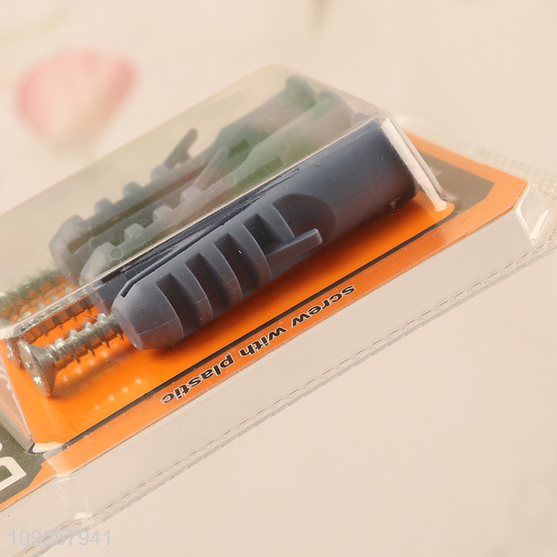 New Product 3 Pieces Plastic Wall Anchor and Screw Set Drywall Anchor Kit