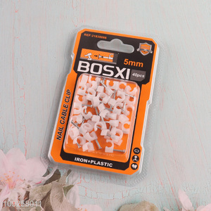High Quality 40PCS 5mm Round Cable Clips Nail in Cable Clips Wall Cable Clips