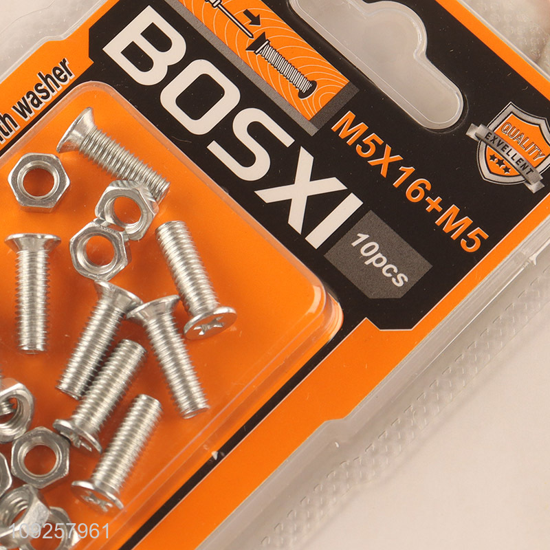 China Imports 10 Pieces M5 Iron Screws and Nuts Set Hardware Assortment Kit