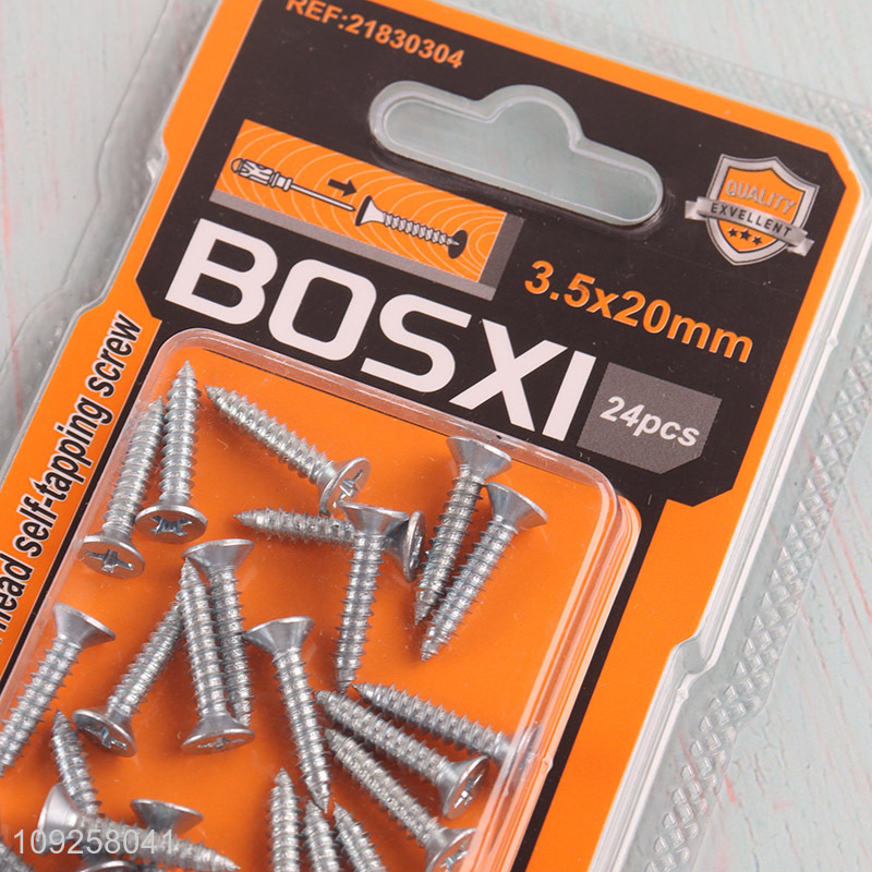 Factory Price 24 Pieces Self Tapping Screw Set Iron Self Tapping Screws Set