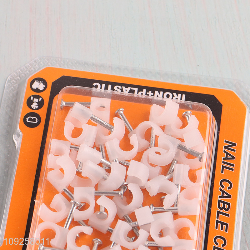 High Quality 40PCS 5mm Round Cable Clips Nail in Cable Clips Wall Cable Clips