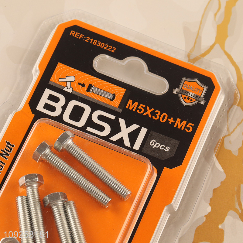 Hot Selling 6 Pieces M5 Iron Screws and Nuts Set Hardware Assortment Kit