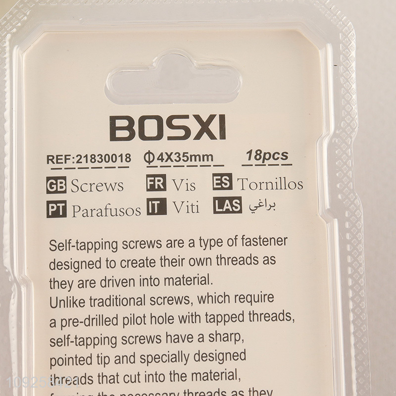 Factory Supply 18 Pieces Self Tapping Screw Set Iron Self Tapping Screws Set