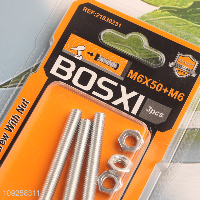 Factory Price 3 Pieces M6 Iron Screws and Nuts Set Hardware Assortment Kit