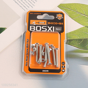 New Arrival 8 Pieces M4 Iron Screws and Nuts Set Hardware Assortment Kit