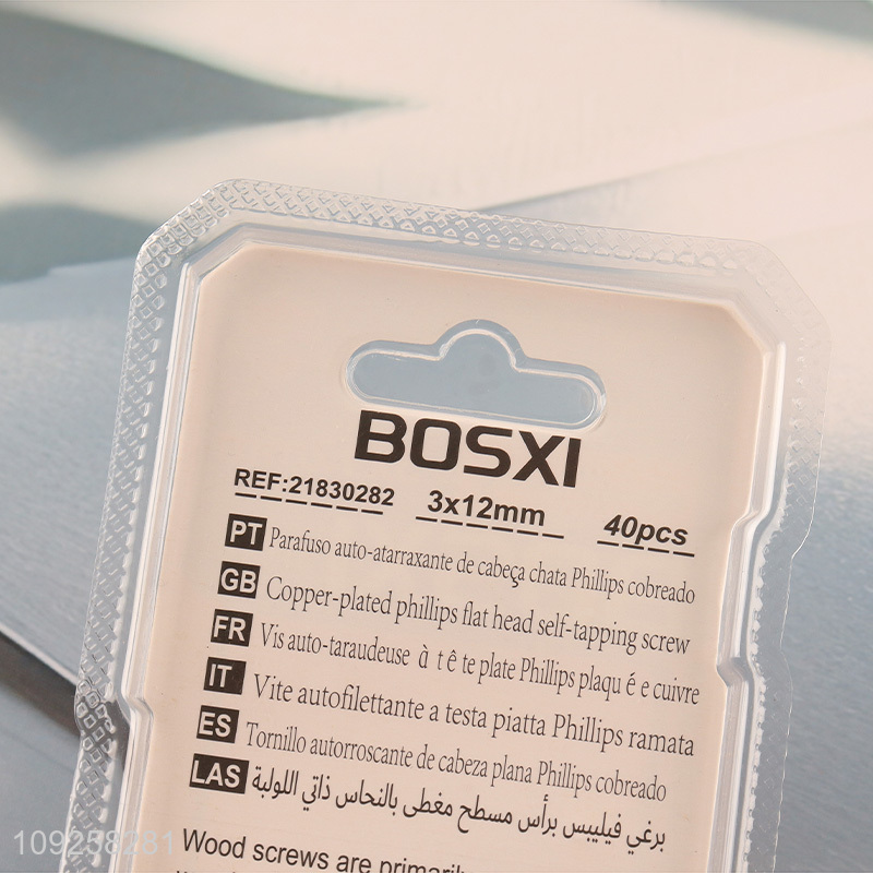 High Quality 40 Pieces Self Tapping Screw Set Iron Self Tapping Screws Set