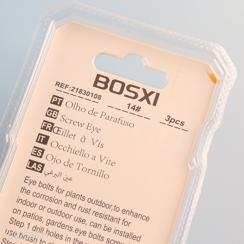 New Arrival 3 Pieces Screw Eye Pins Heavy Duty Self Tapping Screws Hooks