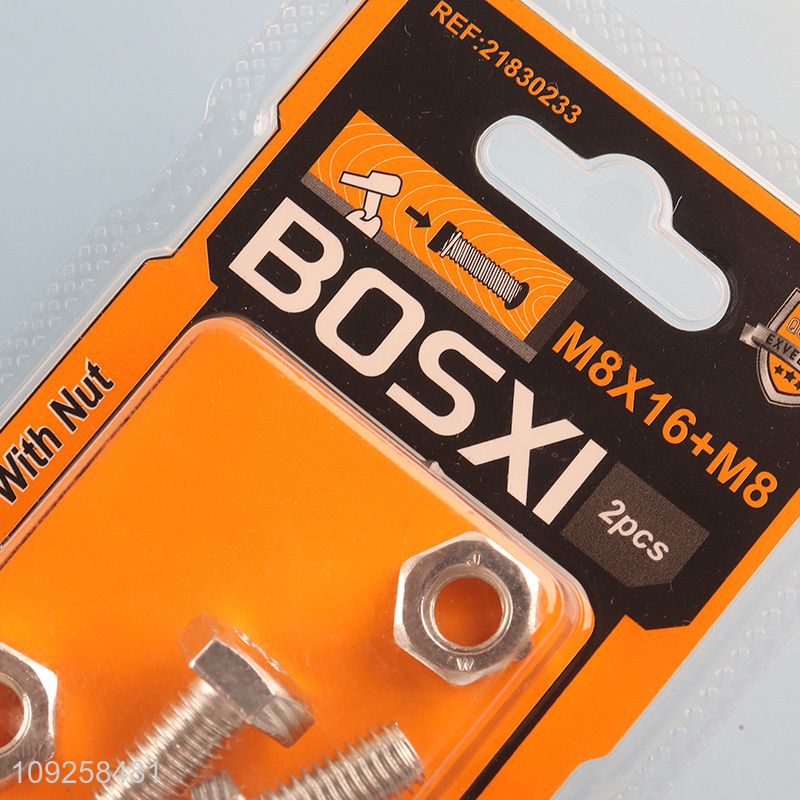 New Product 2 Pieces M8 Iron Screws and Nuts Set Hardware Assortment Kit