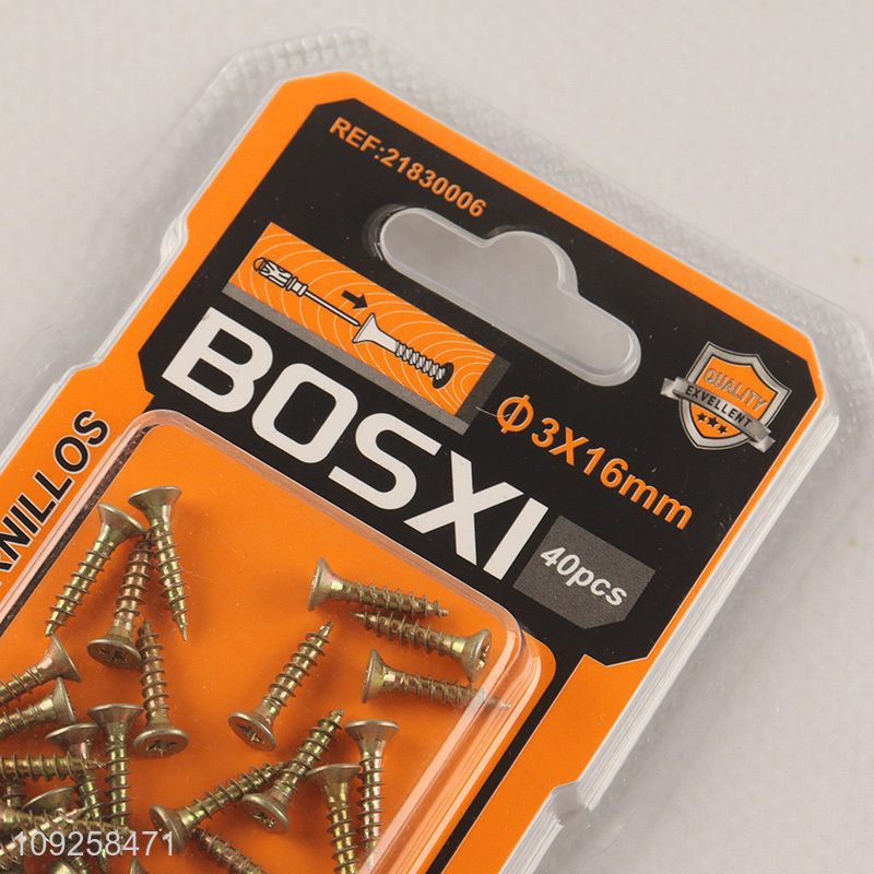 China Wholesale 40 Pieces Self Tapping Screw Set Iron Self Tapping Screws Set