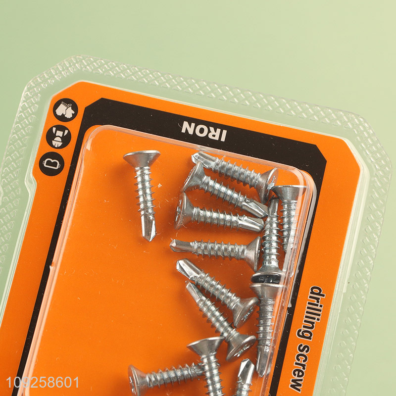 Factory Supply 14 Pieces Self Drilling Screws Set Iron Self Tapping Screws Set
