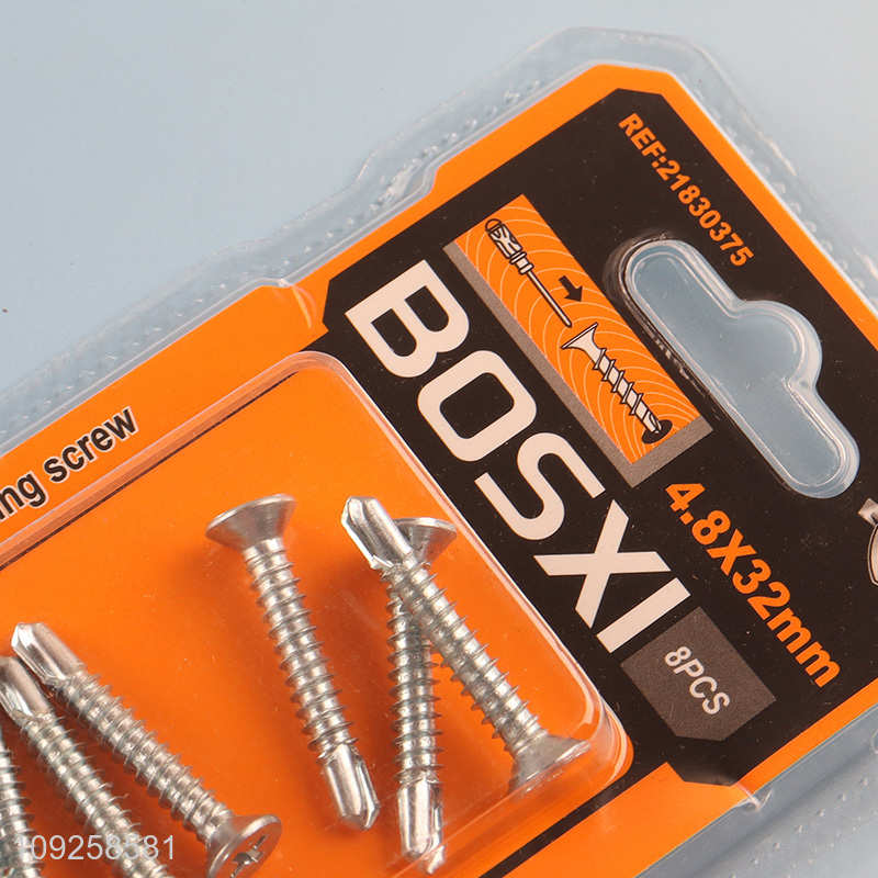 Factory Price 8 Pieces Self Drilling Screws Set Iron Self Tapping Screws Set