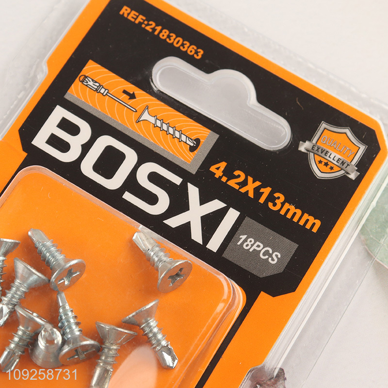 High Quality 18 Pieces Self Drilling Screws Set Iron Self Tapping Screws Set