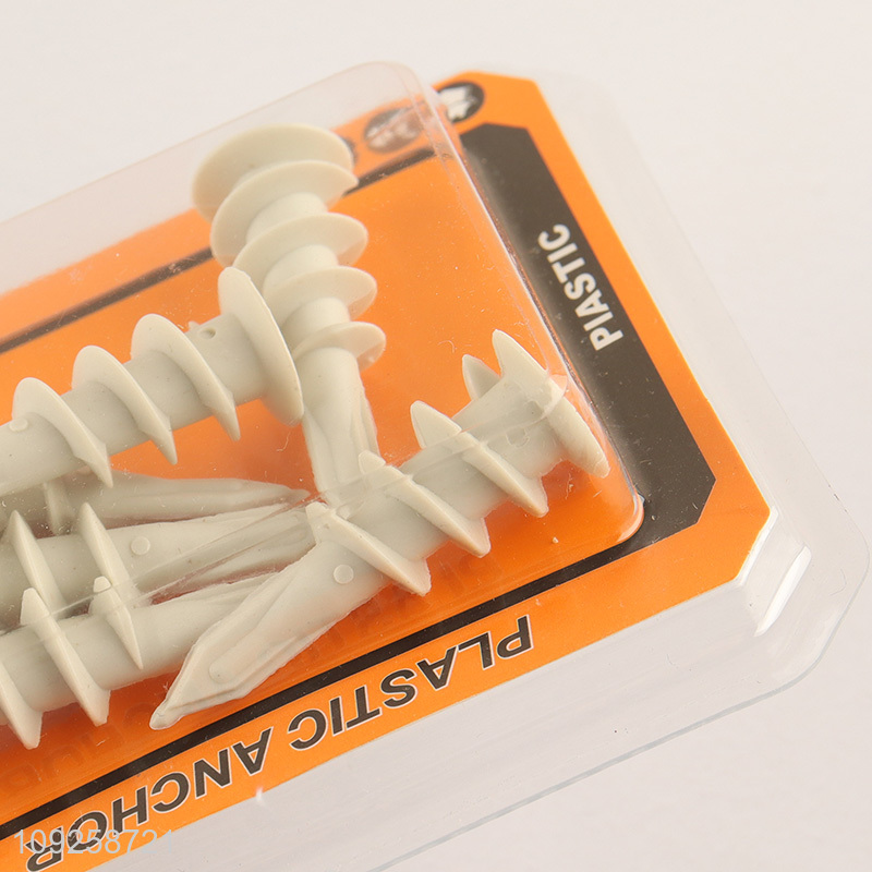 Hot Selling 6 Pieces Plastic Wall Anchors Self Drilling Drywall Anchor Set