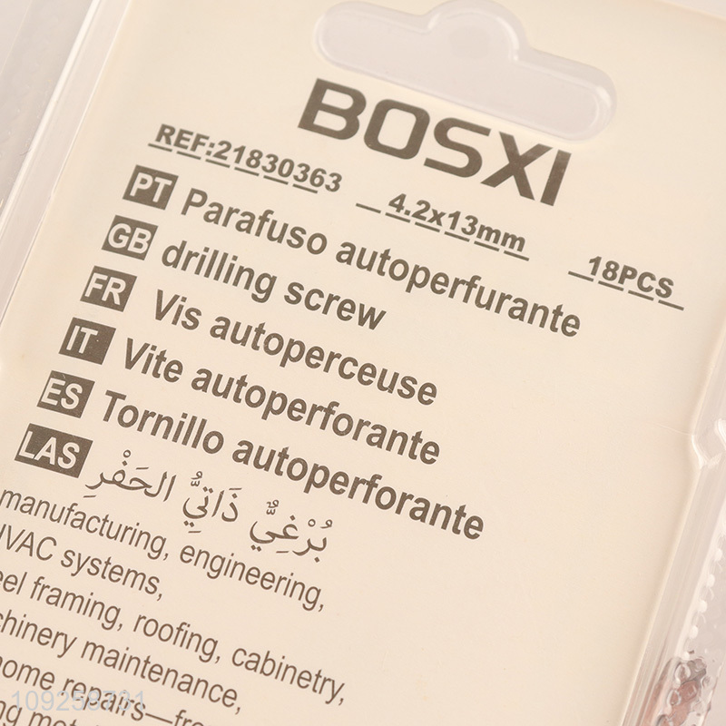 High Quality 18 Pieces Self Drilling Screws Set Iron Self Tapping Screws Set