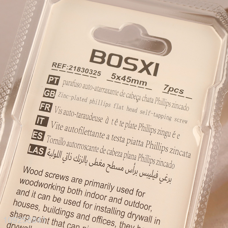 New Product 7 Pieces Self Tapping Screw Set Iron Self Tapping Screws Set