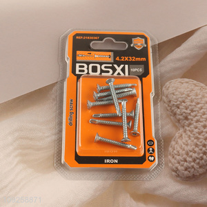 Factory Supply 10 Pieces Self Drilling Screws Set Iron Self Tapping Screws Set