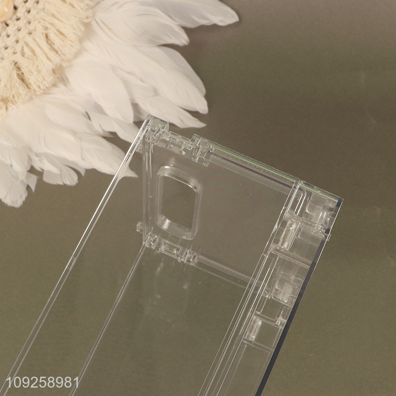 Online wholesale household folding clear PET storage box with handle