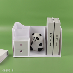 Hot products multifunctional desktop bookend pen holder with storage drawer