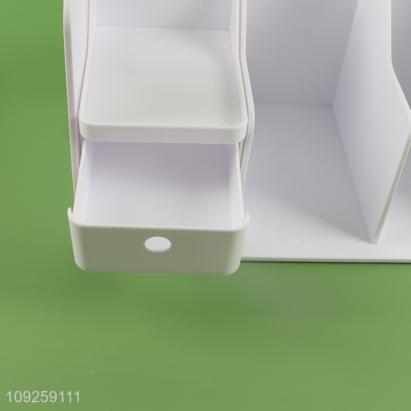 Hot products multifunctional desktop bookend pen holder with storage drawer