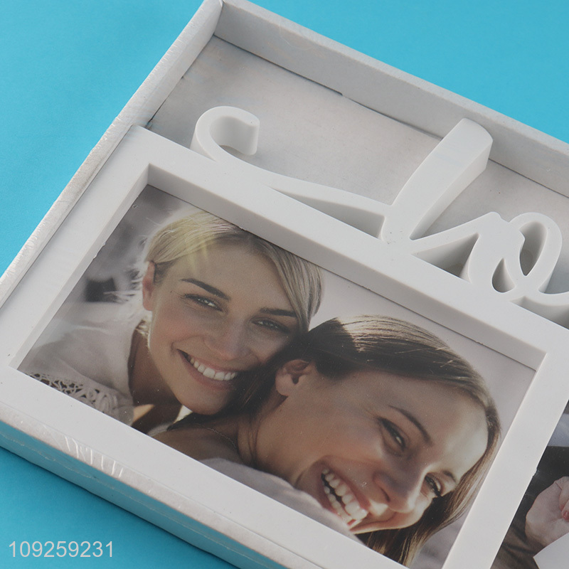 Hot Selling 2-Opening Collage Picture Frames White Plastic Wall Hanging Picture Frames