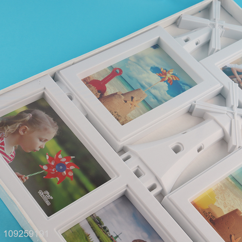 Factory Supply 4X6 Inch 5-Opening Collage Picture Frames Plastic Family Photo Frames