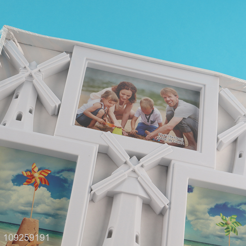 Factory Supply 4X6 Inch 5-Opening Collage Picture Frames Plastic Family Photo Frames