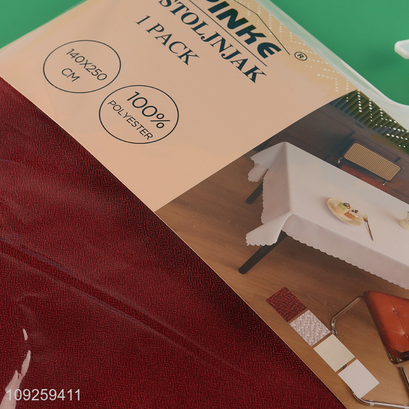 Wholesale 140*250cm Tablecloth Solid Color Polyester Table Cloth Fabric Table Cover