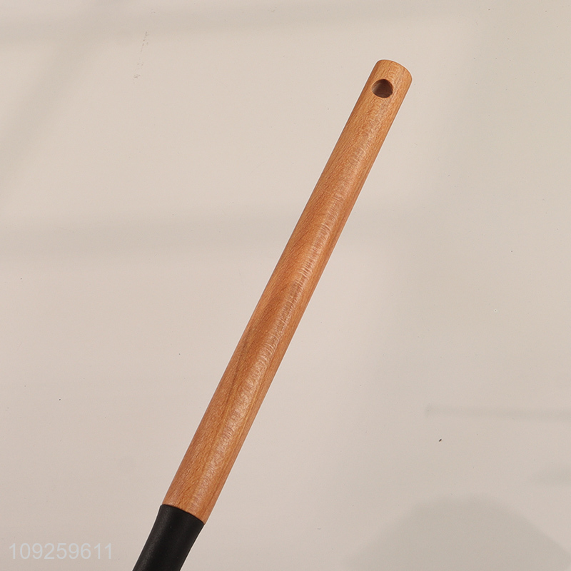 New products wooden handle silicone kitchen utensil slotted spatula for sale