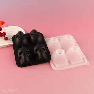 Hot Selling 3D Skull Silicone Ice Cube Molds Silicone Ice Cube Tray
