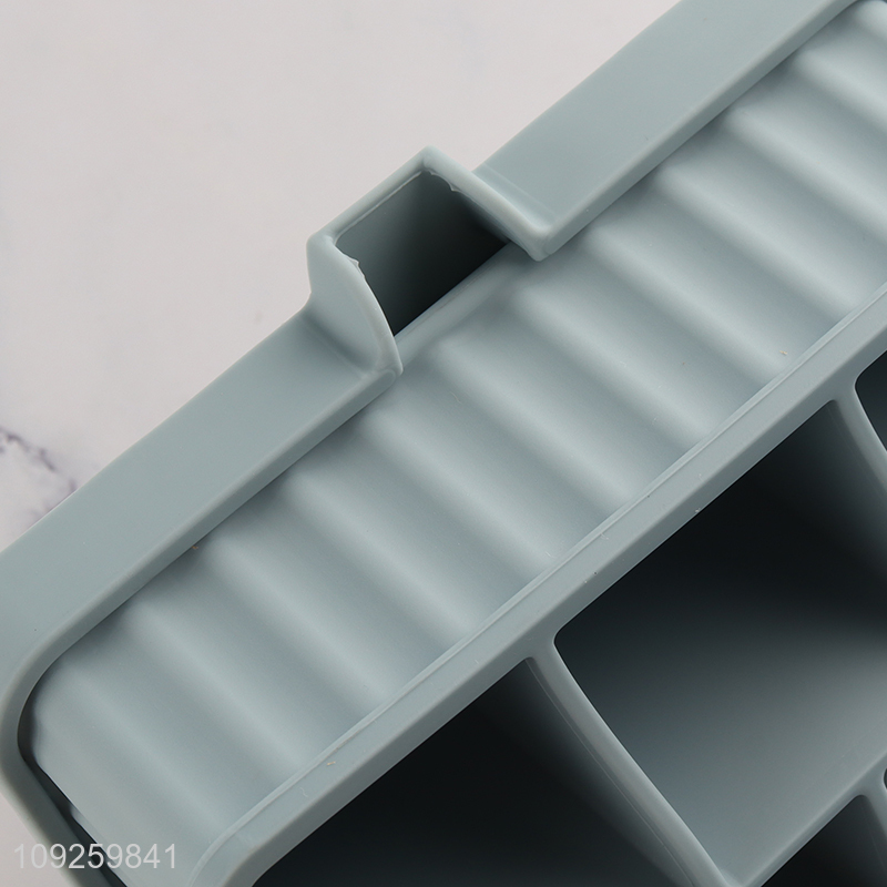 5-Slot Silicone Toothbrush and Toothpaste Holder Bathroom Counter Organizer