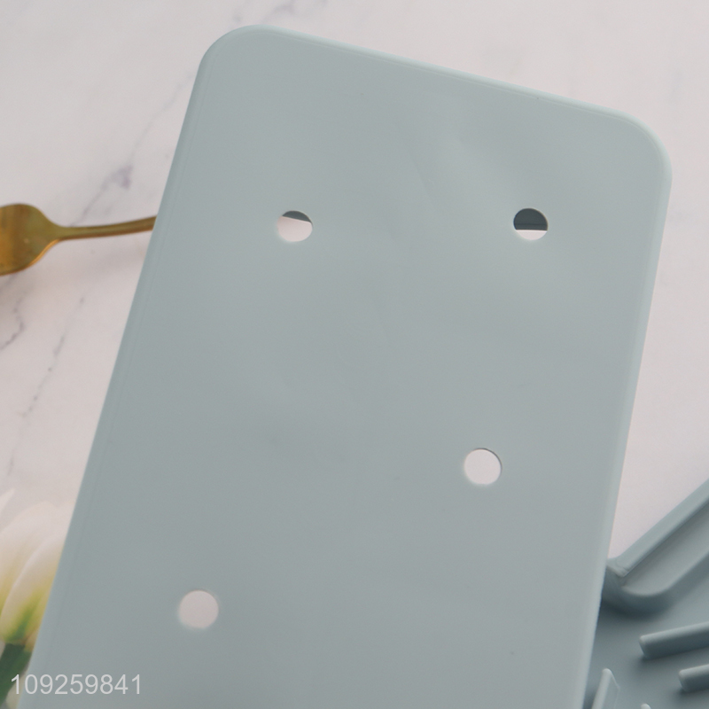 5-Slot Silicone Toothbrush and Toothpaste Holder Bathroom Counter Organizer