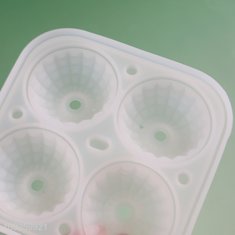 China Imports 3D Silicone Ice Cube Tray Ice Ball Molds with Lid