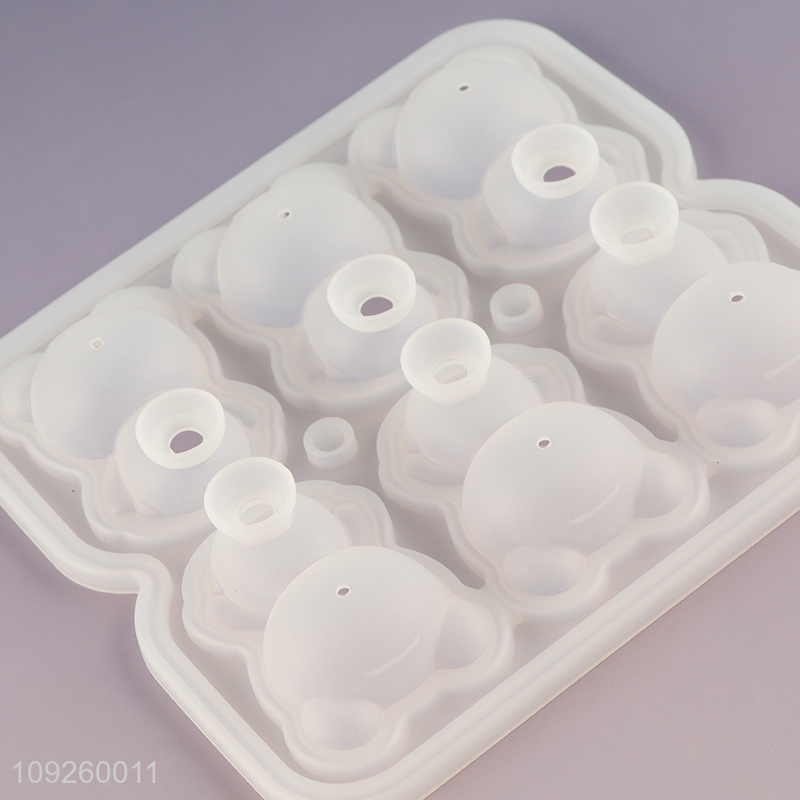 Wholesale 3D Bear Silicone Ice Cube Molds Ice Cube Tray for Whiskey