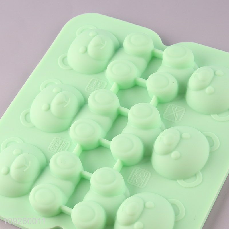 Wholesale 3D Bear Silicone Ice Cube Molds Ice Cube Tray for Whiskey