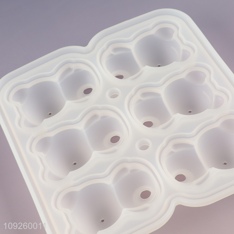 Wholesale 3D Bear Silicone Ice Cube Molds Ice Cube Tray for Whiskey