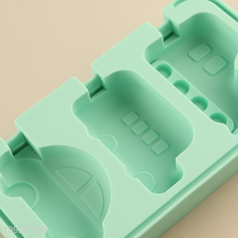 New Arrival Silicone Popsicle Molds 3-Cavity Silicone Ice Pop Molds