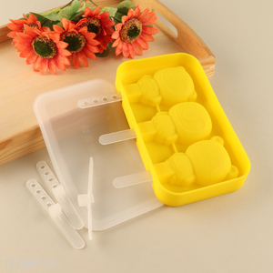 China Imports Silicone Popsicle Molds 3-Cavity Silicone Popsicle Molds