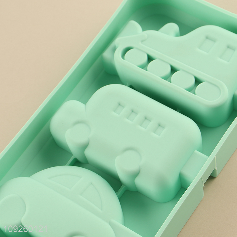 New Arrival Silicone Popsicle Molds 3-Cavity Silicone Ice Pop Molds