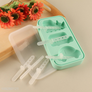 New Arrival Silicone Popsicle Molds 3-Cavity Silicone Ice Pop Molds