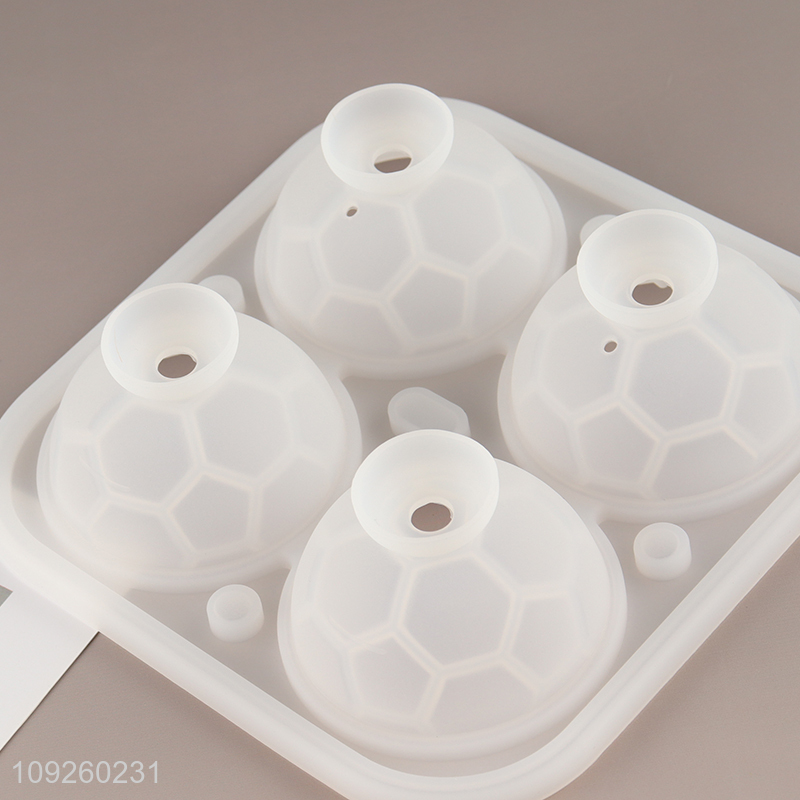 Good Quality 3D Soccer Silicone Ice Cube Tray for Whiskey Cocktail