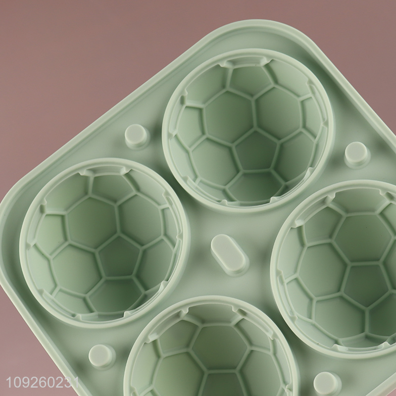 Good Quality 3D Soccer Silicone Ice Cube Tray for Whiskey Cocktail